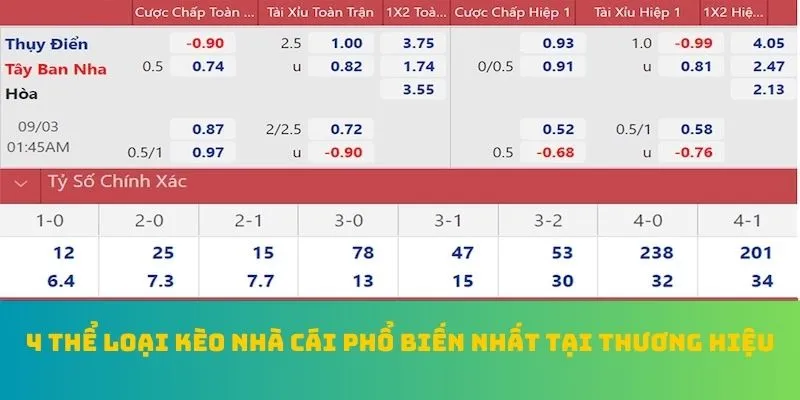 Cá Độ Bóng Đá QQ88 - Top 1 BXH Kèo Nhà Cái Xuất Sắc Nhất Năm 4 4 thể loại kèo nhà cái phổ biến nhất tại thương hiệu