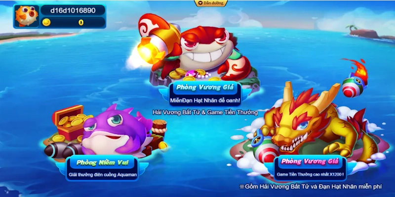 Nổ Cá Đến Rồi - Siêu Phẩm Game Đại Dương Hút Khách Tại QQ88 3 Phòng trải nghiệm đa dạng của game